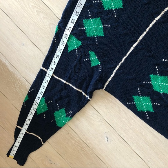 Vintage Polo Ralph Lauren Hand Knit 3D Cable Knit Argle Golf Sweater Size XL - Picture 10 of 11